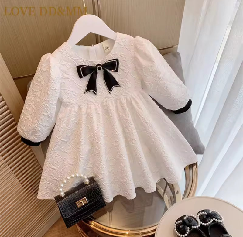 Sweet Girls Patchwork Bow Children's Cloth 1102099 - TUZZUT Qatar Online Shopping