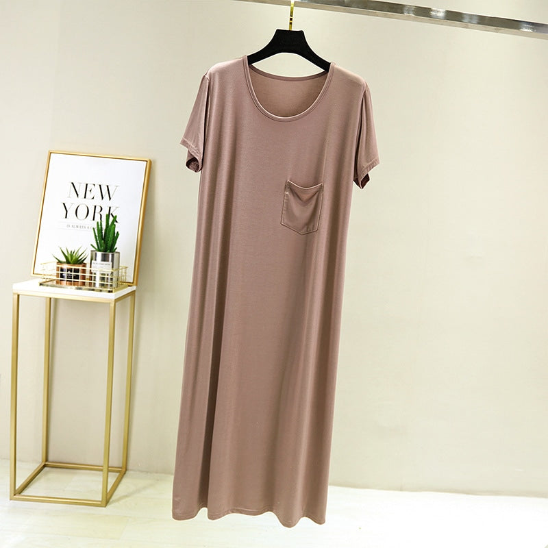 Women 's Short Sleeve Sleep Dress Free Size 445598