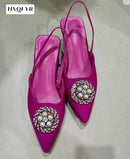 Women Shoes Low Heel Shoes Back Strappy Wedding Party Shoes 534478 - TUZZUT Qatar Online Shopping