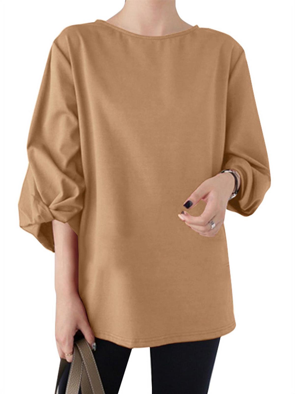 ZANZEA Women 3/4 Sleeved O-Neck Blouse Shirts S4630429 ZANZEA Women 3/4 Sleeved O-Neck Blouse Shirts S4630429
