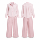 Women’s Blush Pink Shirt & Wide-Leg Trouser Set MC-A15