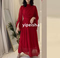 Women's Short Chiffon Prom Long Sleevess Dresses    S5169170 - TUZZUT Qatar Online Shopping