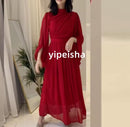 Women's Short Chiffon Prom Long Sleevess Dresses    S5169170 - TUZZUT Qatar Online Shopping
