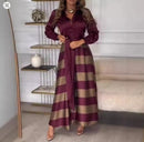 Women's formal work dress with a folded collar B387342