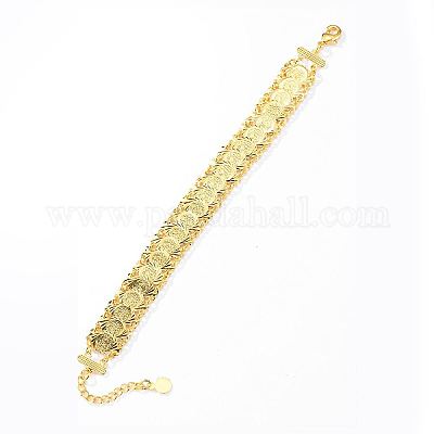 Brass Coin Link Chain Bracelet 165389 - TUZZUT Qatar Online Shopping