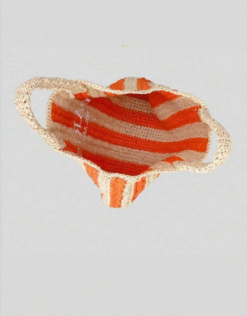 Striped Handmade Straw Bag MP2500 - TUZZUT Qatar Online Shopping