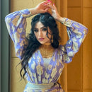 Women's Long Sleeve Floral Modest Fashion Dress L 524420 - TUZZUT Qatar Online Shopping