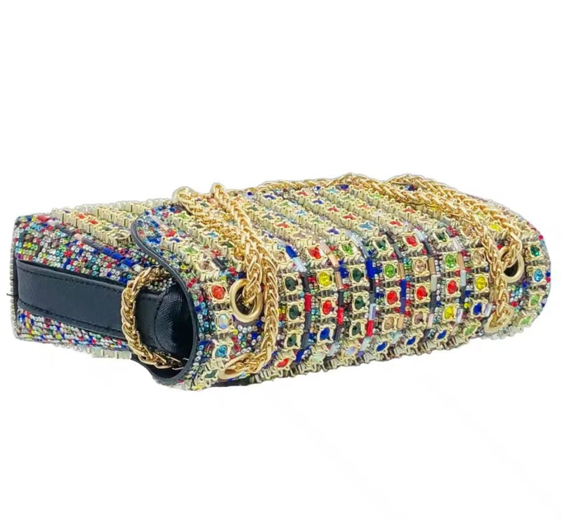 Women's Square Rhinestone Chain Decor Shoulder Bag   B-320715 - TUZZUT Qatar Online Shopping