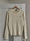 Cable-Knit Cotton Crewneck Jumper Apricot 7014481 - TUZZUT Qatar Online Shopping