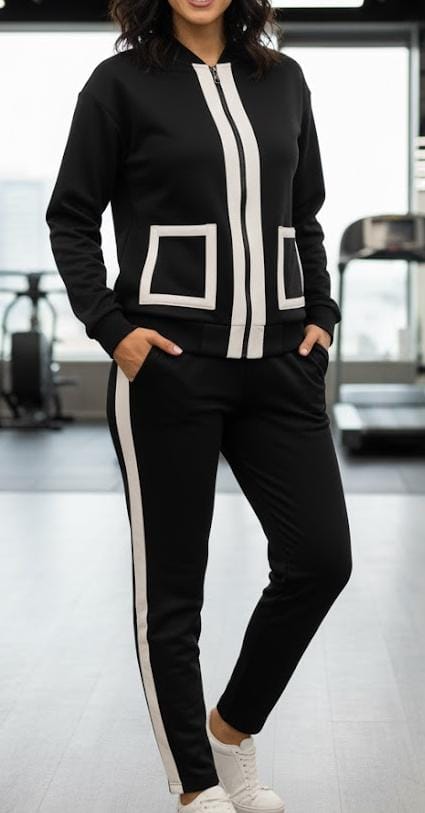 Zip-up Sweatshirt and Wide Leg Trouser WAA0241 - TUZZUT Qatar Online Shopping