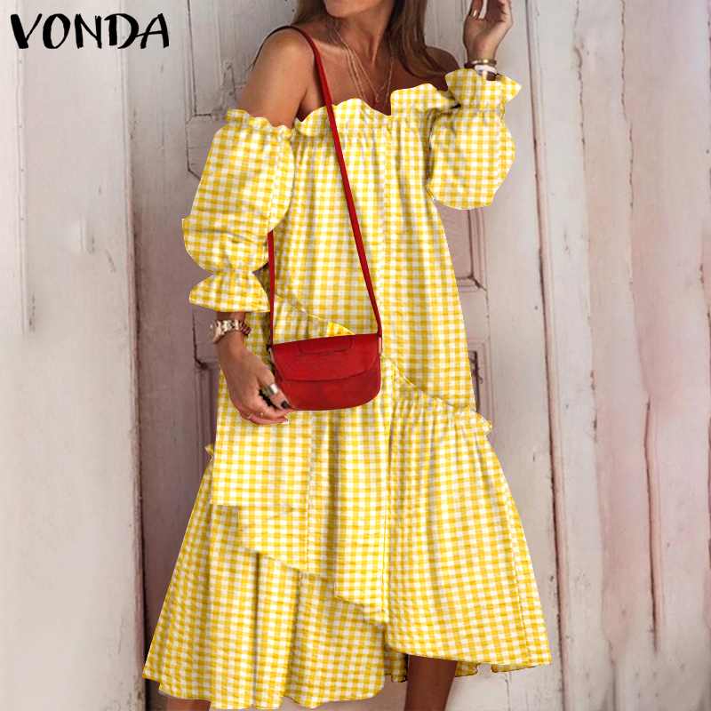 Ruffle Dress VONDA Holiday Sundress Long Sleeve Midi Irregular Hem Dress Bohemian Robe Femme Vestido S3782963 Ruffle Dress VONDA Holiday Sundress Long Sleeve Midi Irregular Hem Dress Bohemian Robe Femme Vestido S3782963