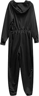 Women's Fashion Fall Winter Zip Up Hooded Sweatsuit Elastic Waist Long Sleeve Jumpsuits   B200495 - TUZZUT Qatar Online Shopping