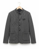 Grey Cotton Wool Blend Buttoned Pockets Jacket 178932 - TUZZUT Qatar Online Shopping