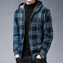 Men Jacket Plaid Pattern Breathable Polyester Sweater Hoodie for Winter - S4025875 - Tuzzut.com Qatar Online Shopping