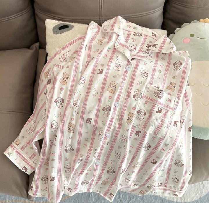 Women's Pajamas Long-sleeved Two-piece Set 501917 Women's Pajamas Long-sleeved Two-piece Set 501917
