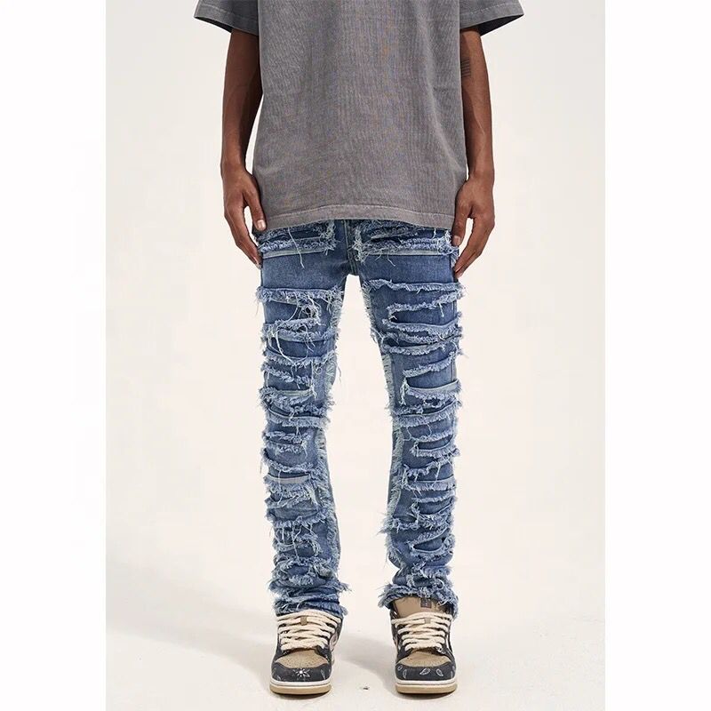 Ripped patch jeans men's 4XL S4794577 - Tuzzut.com Qatar Online Shopping