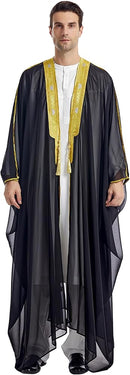 GladThink Muslim Arab Men's Chiffon Outerwear Thobe Thobe Thawb Caftan Dishdasha    B300666 - TUZZUT Qatar Online Shopping