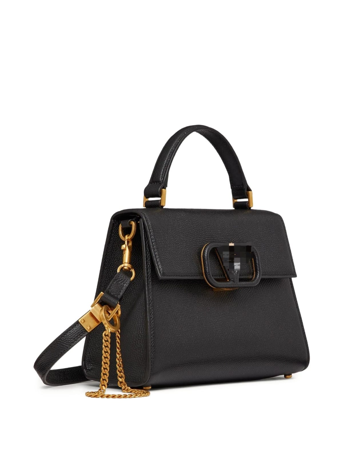 Grainy Calfskin Medium Top Handle Bag Black V2134 Grainy Calfskin Medium Top Handle Bag Black V2134