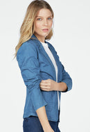 Denim Jacket / Blue Jean Blazer / One Button Jacket / Minimal Jacket / Women Denim Jacket   B243016 - TUZZUT Qatar Online Shopping