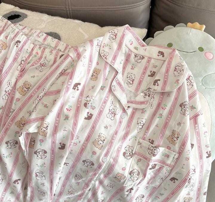 Women's Pajamas Long-sleeved Two-piece Set 501917 Women's Pajamas Long-sleeved Two-piece Set 501917
