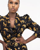 Women Fashion Blazer & Black Plain Pants Set Y458712 - TUZZUT Qatar Online Shopping