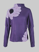 Women Loose Long Sleeve T-Shirt 138584 - TUZZUT Qatar Online Shopping