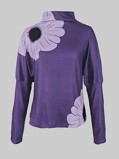 Women Loose Long Sleeve T-Shirt 138584 - TUZZUT Qatar Online Shopping