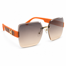 Oversized Rimless Gradient Sunglasses with Orange Temples-59