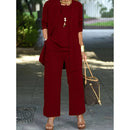 Women's Fashion Casual Outfits Clothes Set 3 Piece Wide Leg Pants Long Sleeve Jacket Cardigan With Solid Color Tank Pants   002334007 - TUZZUT Qatar Online Shopping