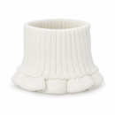 Kids’ White Ribbed Neck Warmer with Ruffled Edge 61471