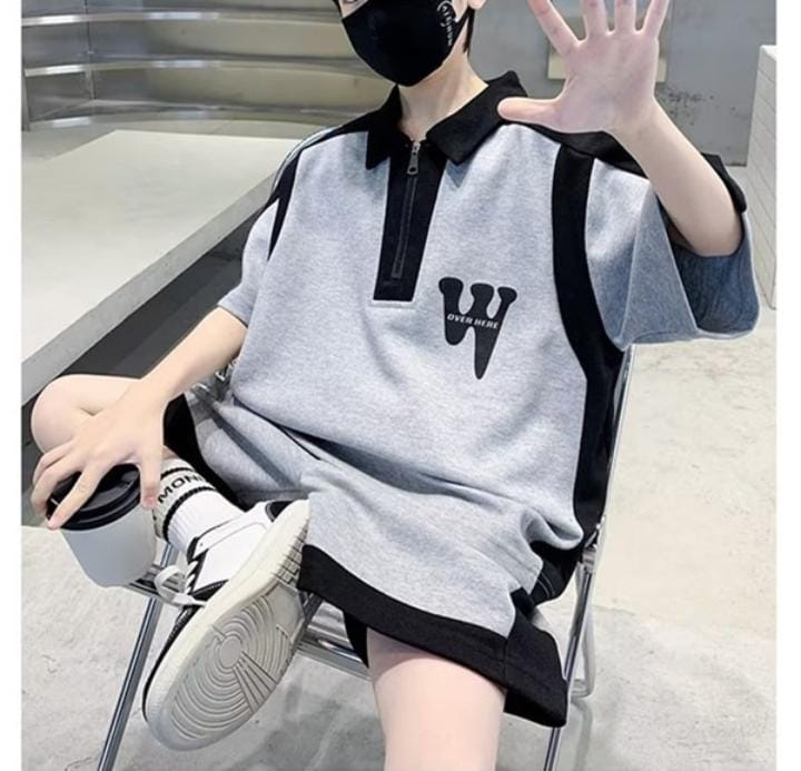 Boy's Half Zip T-Shirt Top and Shorts Tracksuit Set 510376 Boy's Half Zip T-Shirt Top and Shorts Tracksuit Set 510376
