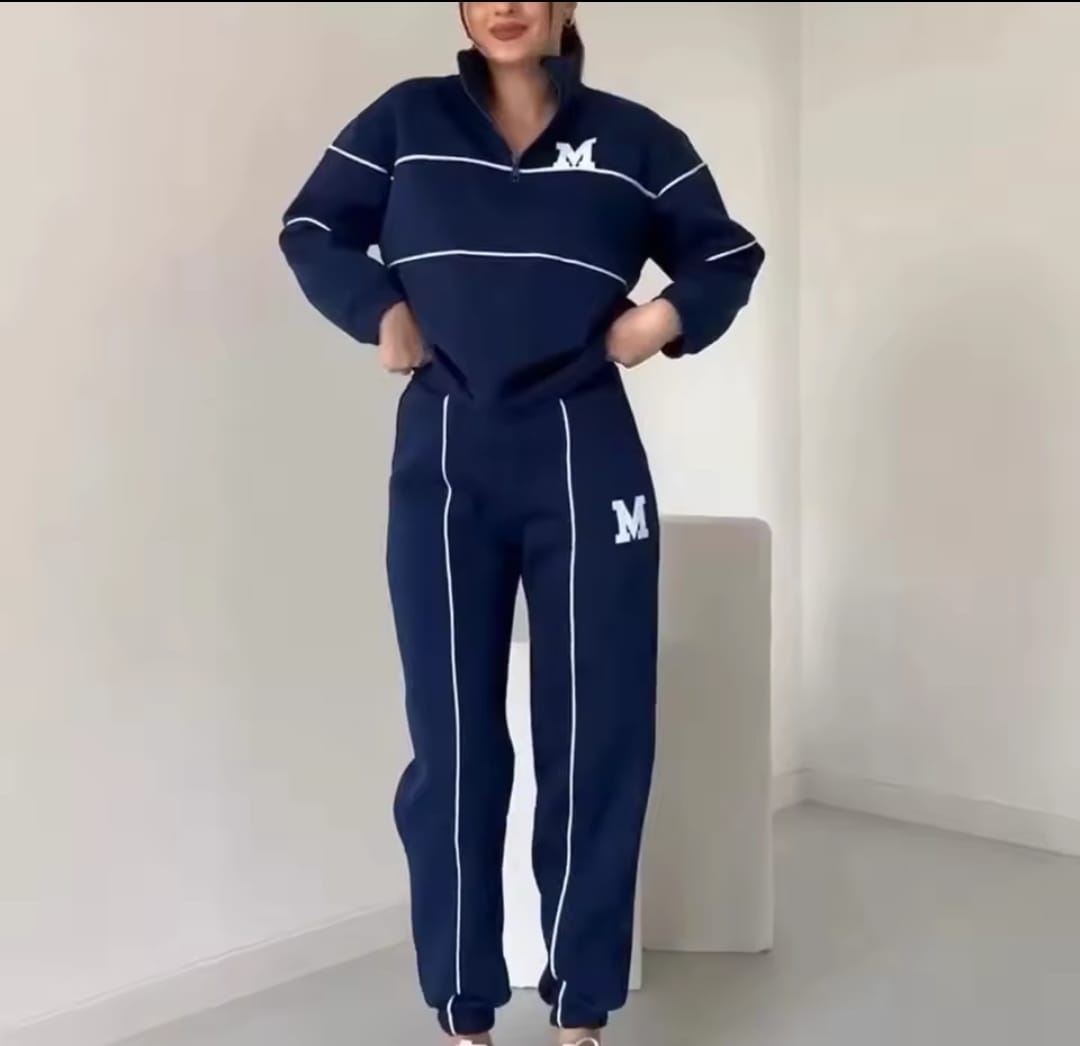 Long Sleeve Letter Sweatshirt Drawstring Long Pants Set B-382411 Long Sleeve Letter Sweatshirt Drawstring Long Pants Set B-382411