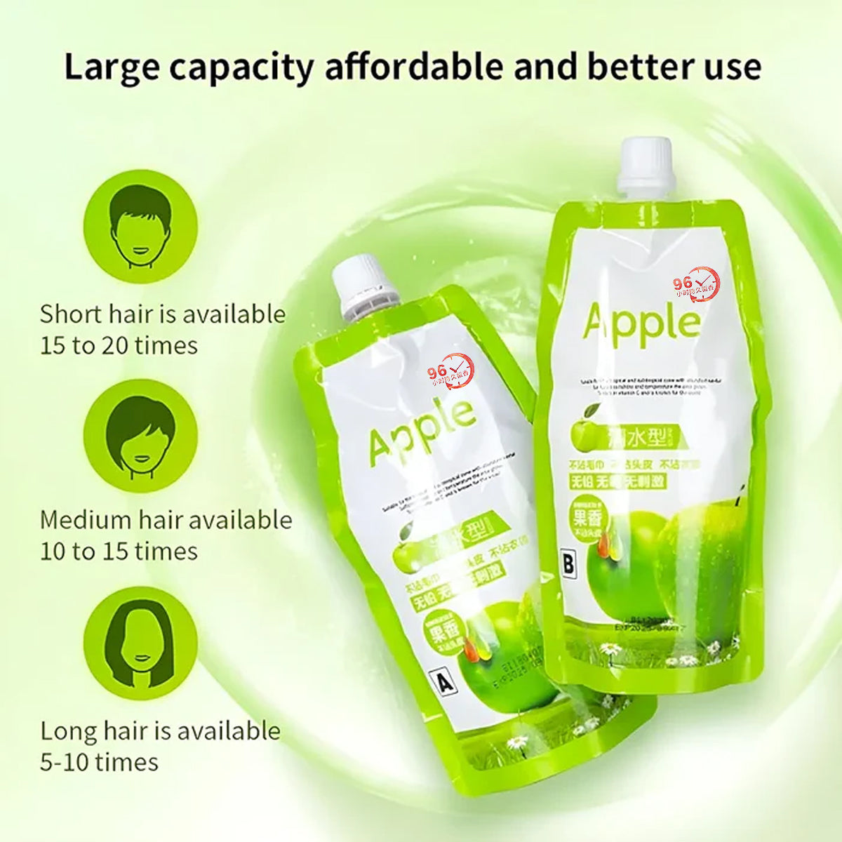 Apple 96 Natural Black Hair Dye Ammonnia Free Hair Colour Cream (500ml* 2) Pack Apple 96 Natural Black Hair Dye Ammonnia Free Hair Colour Cream (500ml* 2) Pack