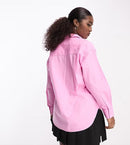 Stradivarius oversized shirt in pink   S485392 - TUZZUT Qatar Online Shopping