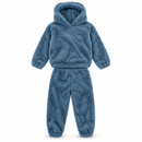 Size- 18-24 M Kids' Soft Plush Fleece Hooded Winter Outfit Set – Dusty Blue MF 1930