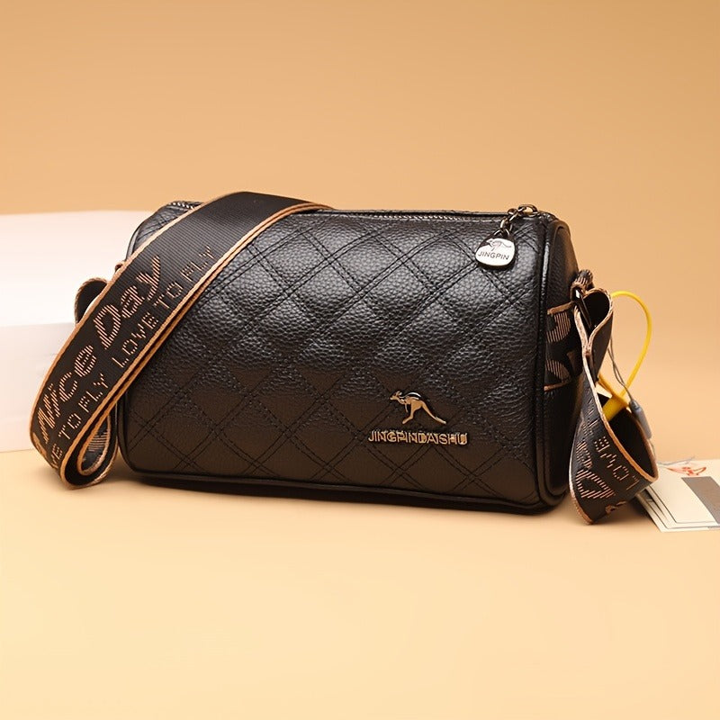 Crossbody Wide Guitar Strap Shoulder Bag B7100 - TUZZUT Qatar Online Shopping