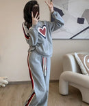 Gray demi-season suit knitted sweatshirt + wide palazzo pants gray trouser XYD   S4874663 - TUZZUT Qatar Online Shopping
