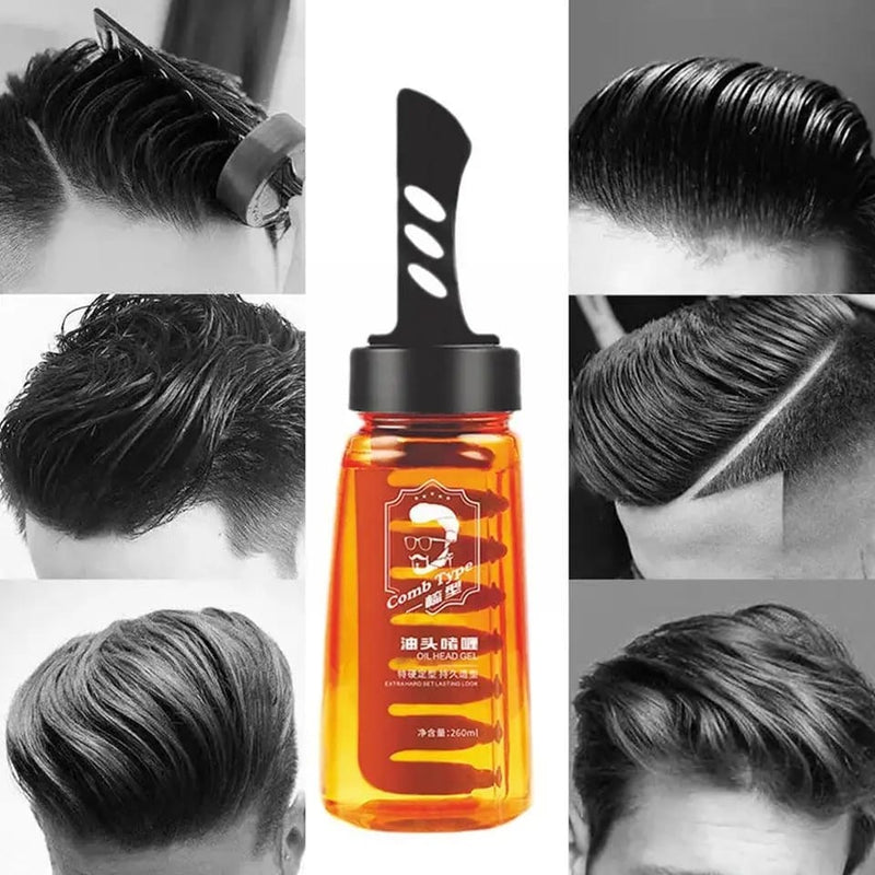260ml Men's Hair Wax Gel With Comb Long Lasting Oil Wax - Tuzzut.com Qatar Online Shopping