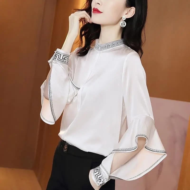 Women Blouse White Shirt Long Sleeve Spring Women's Clothes Embroidered Vintage Blusas Ropa De Mujer S4454323