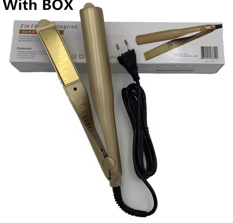 2 in 1 Hair Curling Iron Hair Straightener S357417 - TUZZUT Qatar Online Shopping