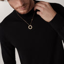 LOVE Pendant 3 Diamonds Yellow Gold Necklace CR107 - TUZZUT Qatar Online Shopping