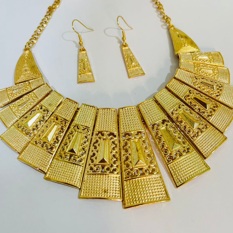2pcs Bridal Dubai Gold Color Zirconia Full Jewelry Sets For Women S3931873 - TUZZUT Qatar Online Shopping