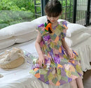 Princess Style Sleeveless Summer Dress for Little Girls 568449 - TUZZUT Qatar Online Shopping