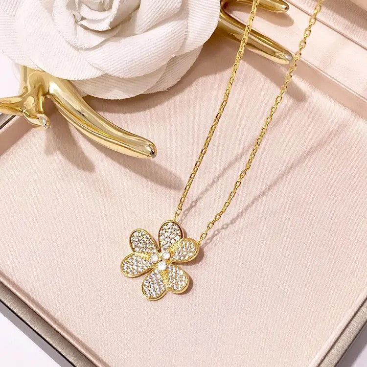 Color Full Zircon Flower Pendants Fashion Brand Jewelry Necklaces For Women S839554 - TUZZUT Qatar Online Shopping