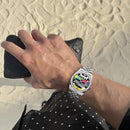 Prestar Nostalgic Mosaic Design Diamond Watch Unisex MD746