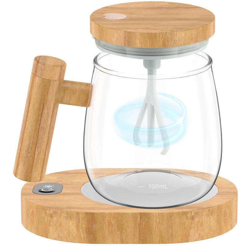 Elegant Self-Stirring Glass Mug with 400ml Capacity Heater - (OBS-JB01)