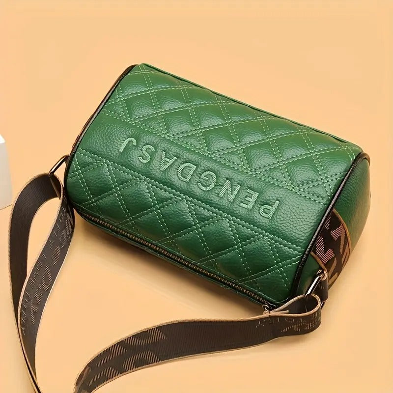 Quilted Crossbody Bag with Wide Strap B7109 - TUZZUT Qatar Online Shopping