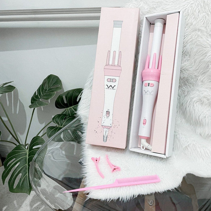 Cute Pink and White Hair Curler for Women Made in Korea S4389770