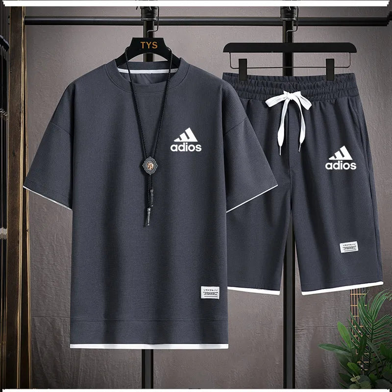 Men's Two Piece Set Casual T-Shirt And Shorts TS32 - TUZZUT Qatar Online Shopping