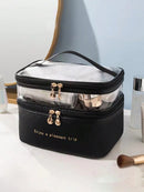 Double Layer Large Capacity Cosmetic Bag DL202 - TUZZUT Qatar Online Shopping